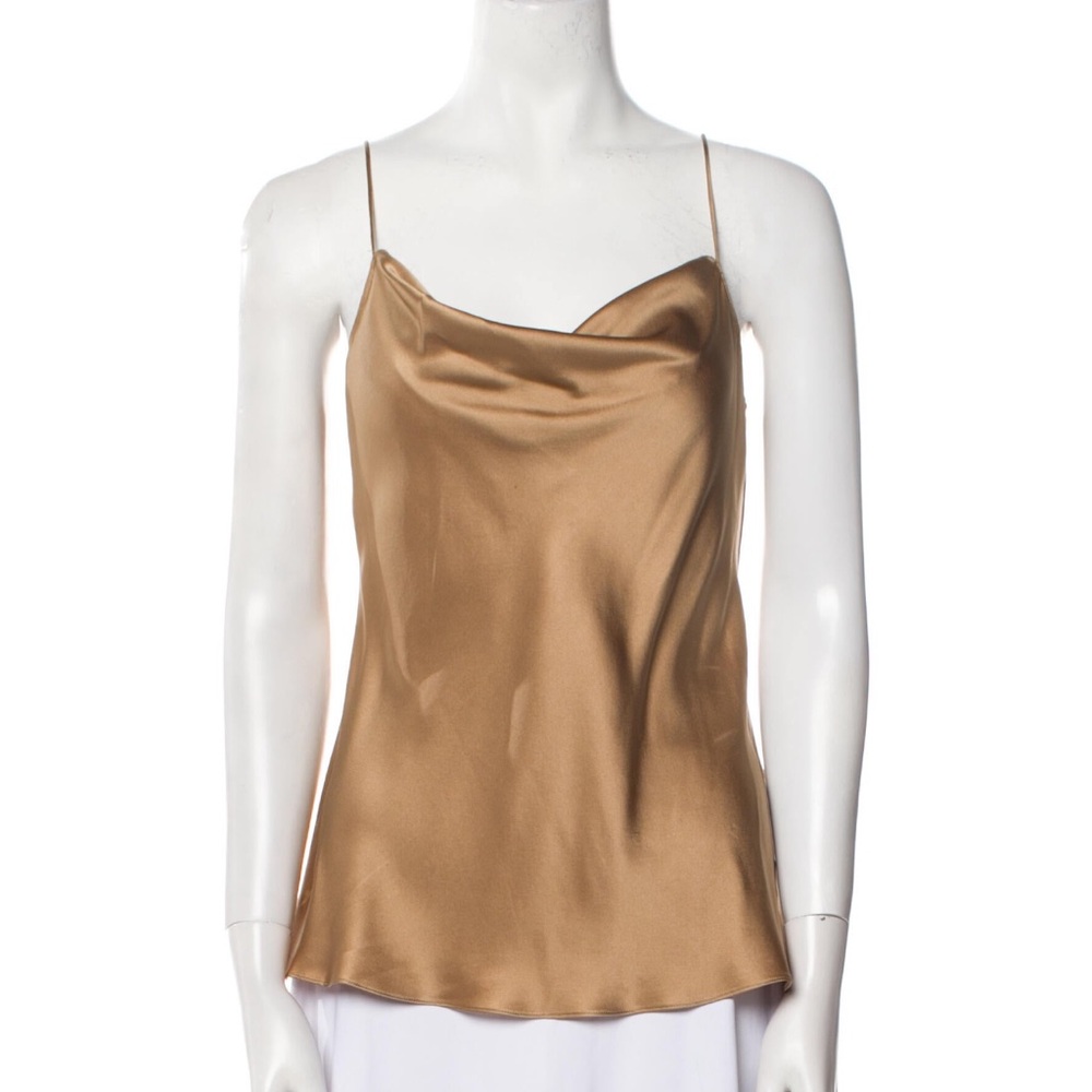 Nili Lotan Gold Silk Camisole Top